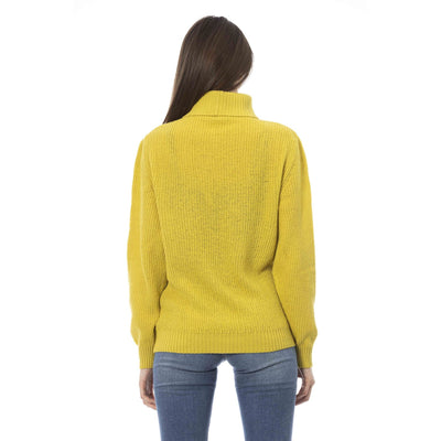 Baldinini Damen Trend Pullover in Einfarbig Beige mit Rollkragen