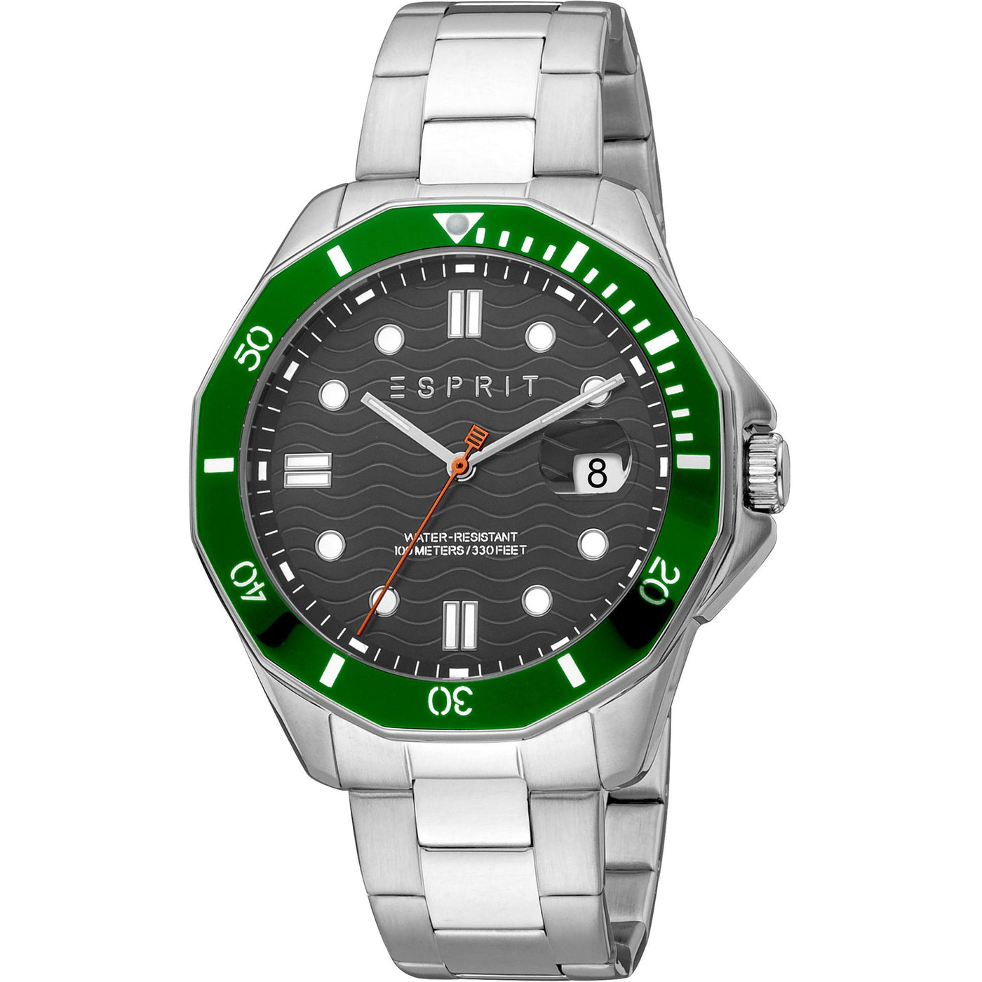 Esprit Herren Edelstahl Uhr mit Datumsanzeige