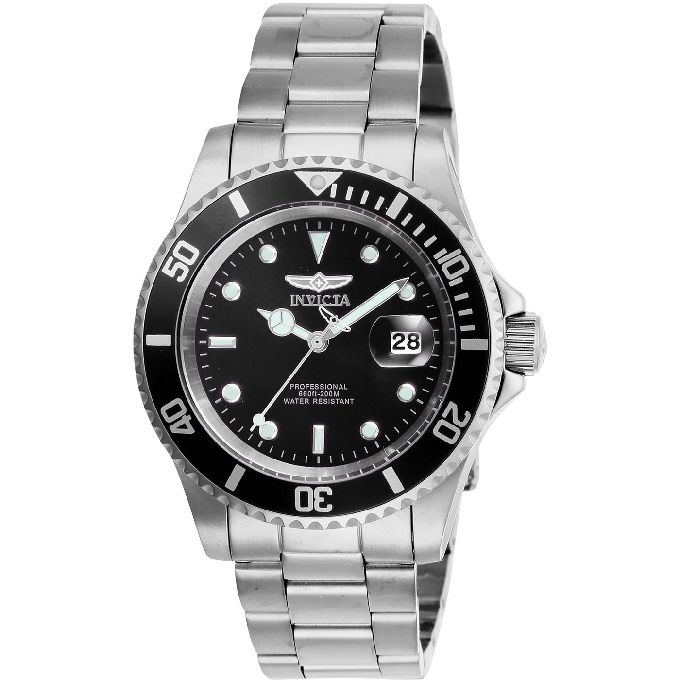 Invicta Herren Edelstahl Uhr mit Datumsanzeige