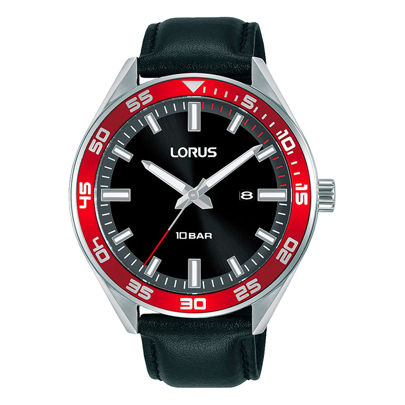 Lorus Herren Armbanduhr aus Edelstahl mit Lederarmband