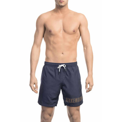 Bikkembergs Herren Beachwear Schwimmshorts – Einfarbig, Schwarz