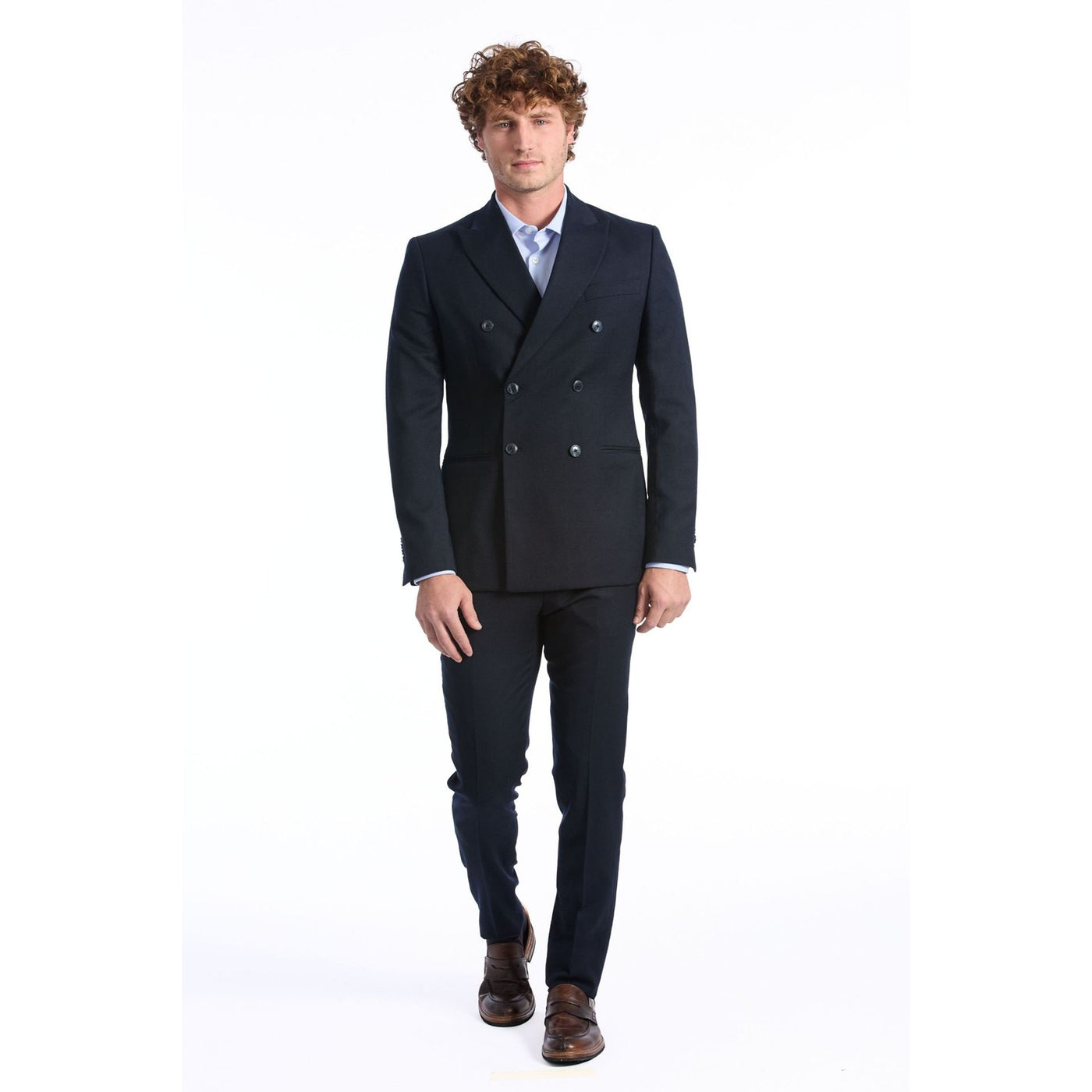 Baldinini Herren Slim Fit Anzug in Einfarbig Schwarz - Designer Mode aus Italien