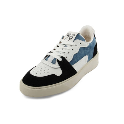 Blocks 79 Leder Sneakers für Herren - Designer Mode aus Italien in Schwarz