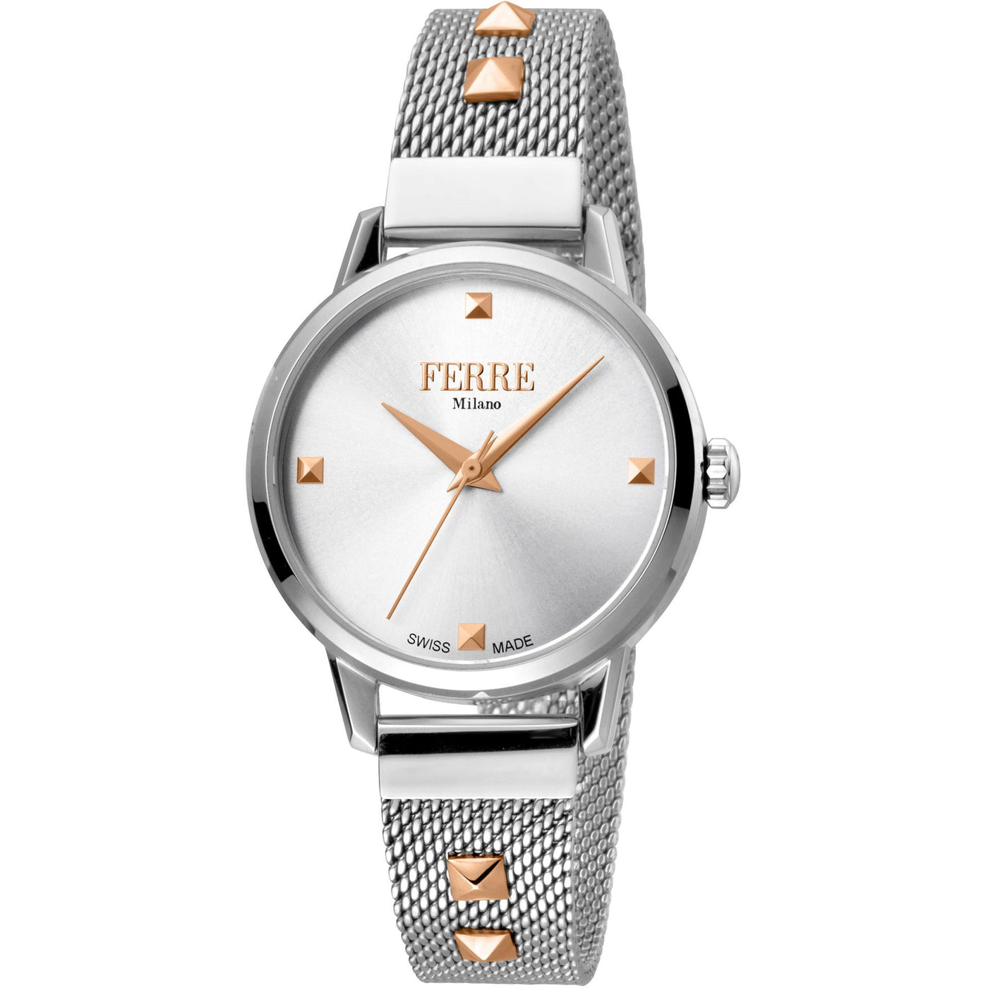 Ferrè Milano Damen Uhr Edelstahl mit Mineralglas