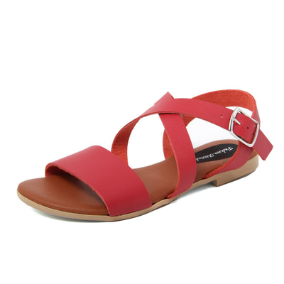 Italienische Leder Sandalette in Schwarz