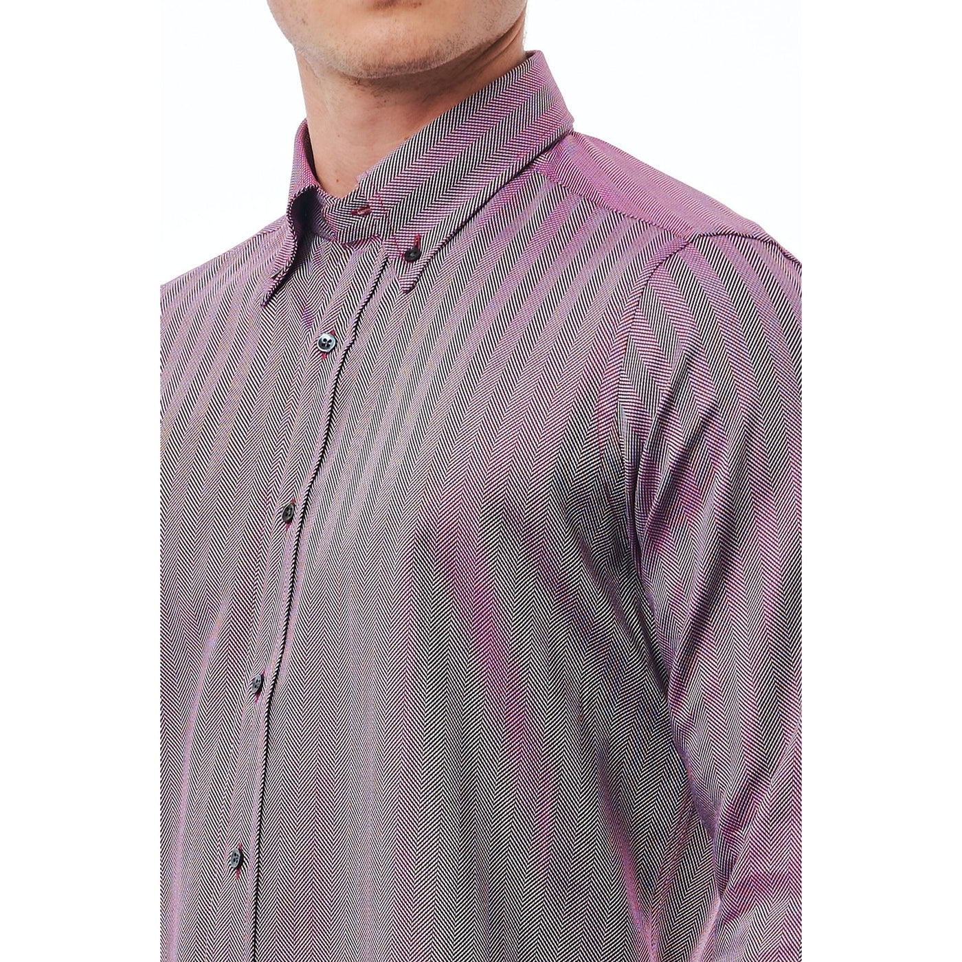 Bagutta Herren Hemd - 100% Baumwolle - Button-Down - Blau