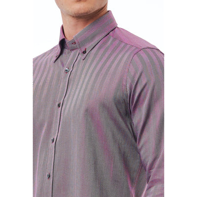 Bagutta Herren Hemd - 100% Baumwolle - Button-Down - Blau