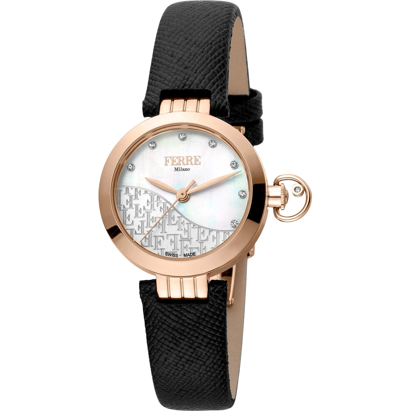 Ferrè Milano Damen Uhr in Edelstahl mit Lederband
