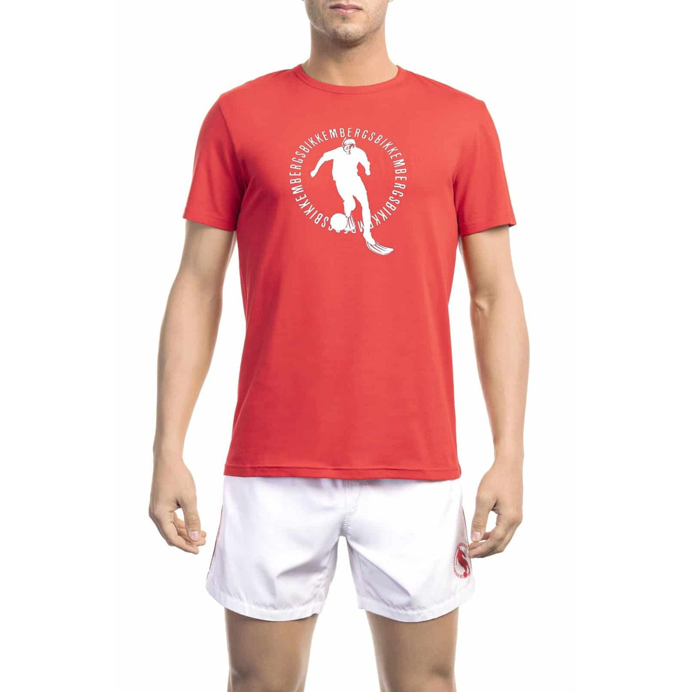 Bikkembergs Herren T-Shirt in Einfarbig – Designer Beachwear