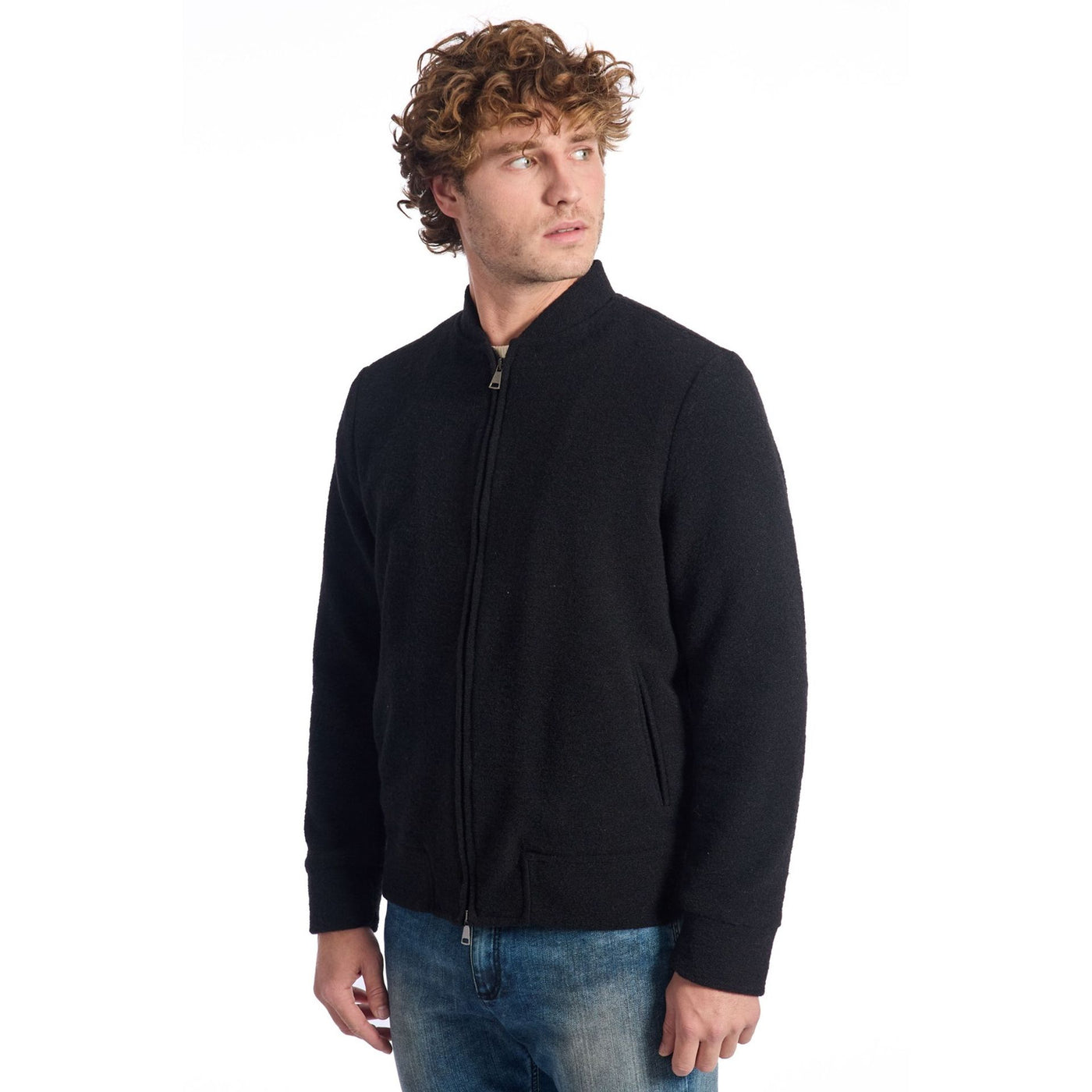 Roberto Pepe Luxus Anorak Jacke für Herren - Hochwertige Wolle in Elegantem Schwarz