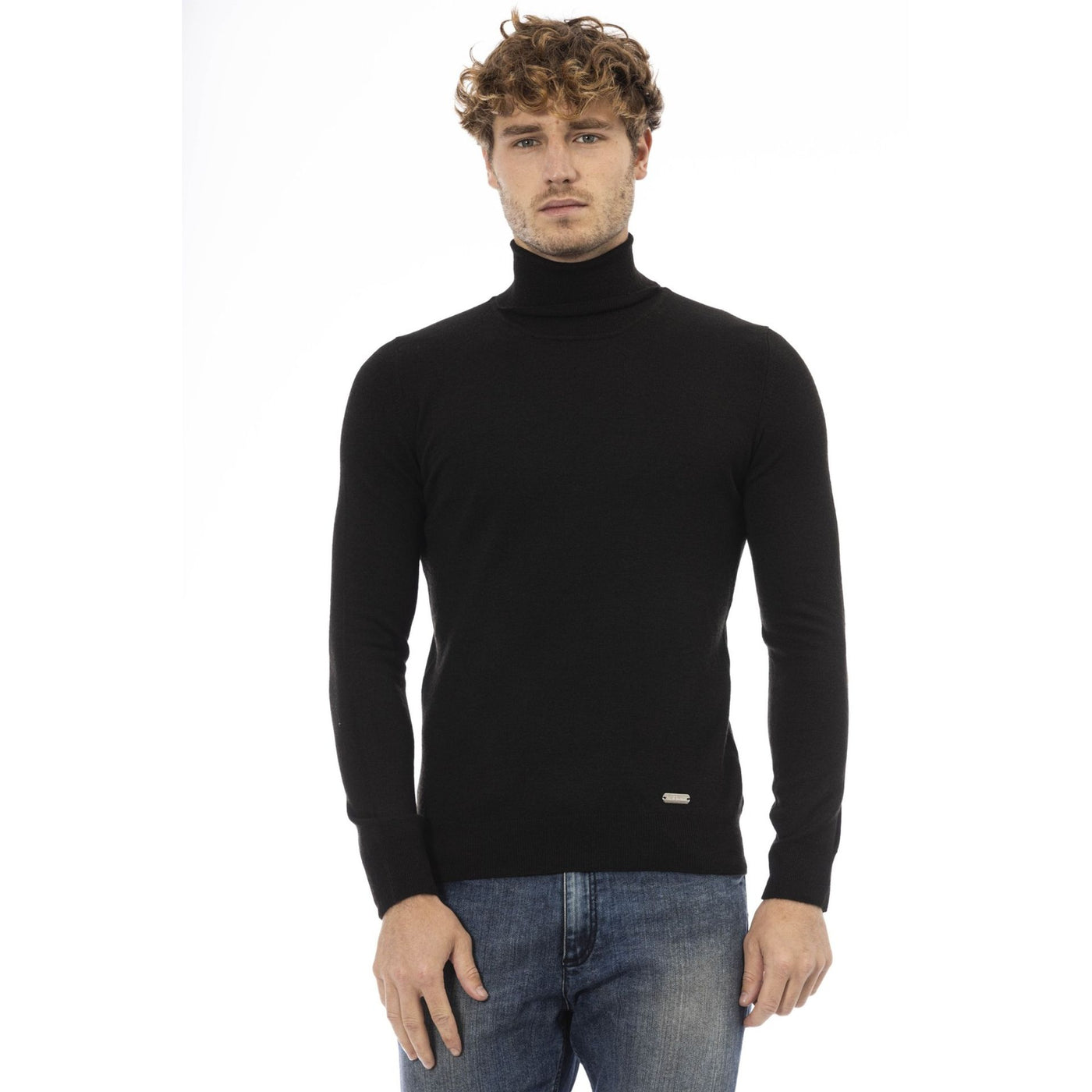 Baldinini Herren Pullover in Schwarz mit Rollkragen