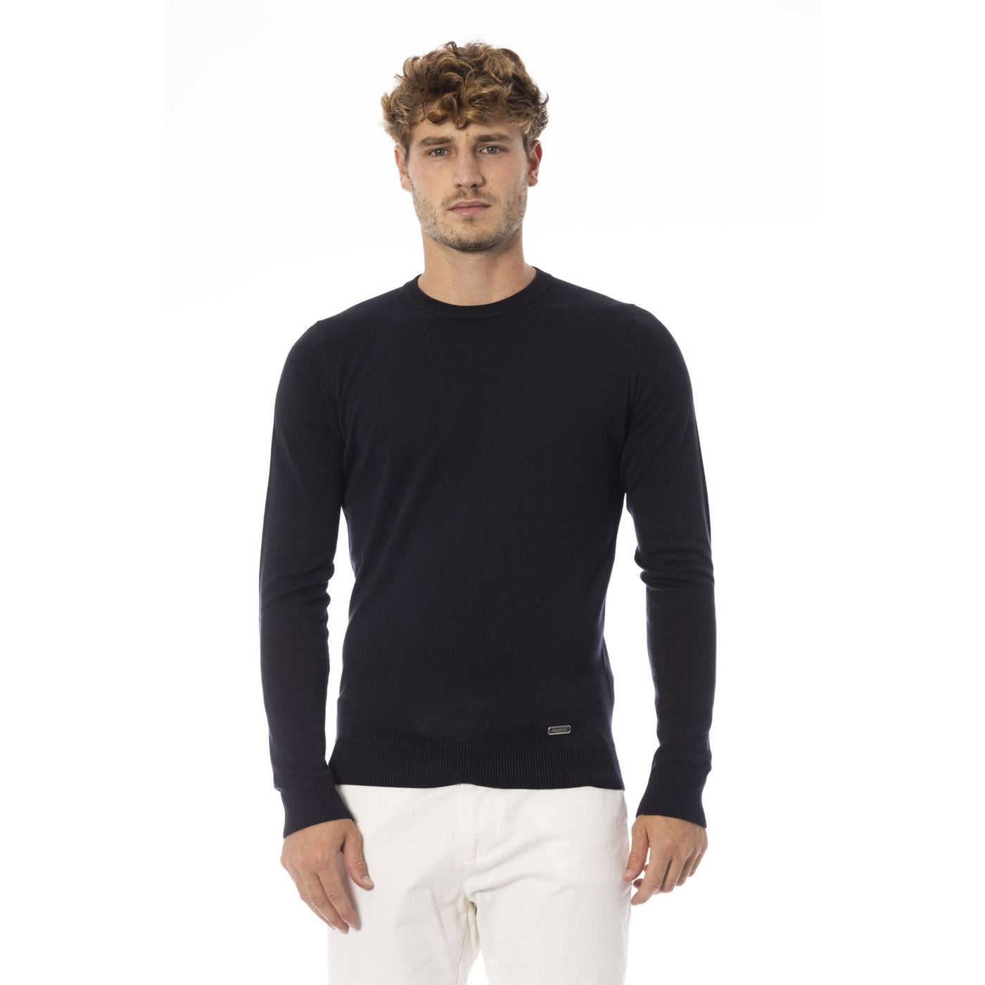 Baldinini Herren Pullover in Einfarbig mit Rundhalsausschnitt
