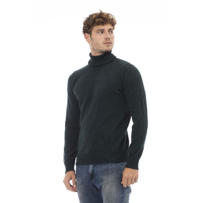 Alpha Studio Herren Rollkragenpullover aus 100% Wolle - Einfarbig
