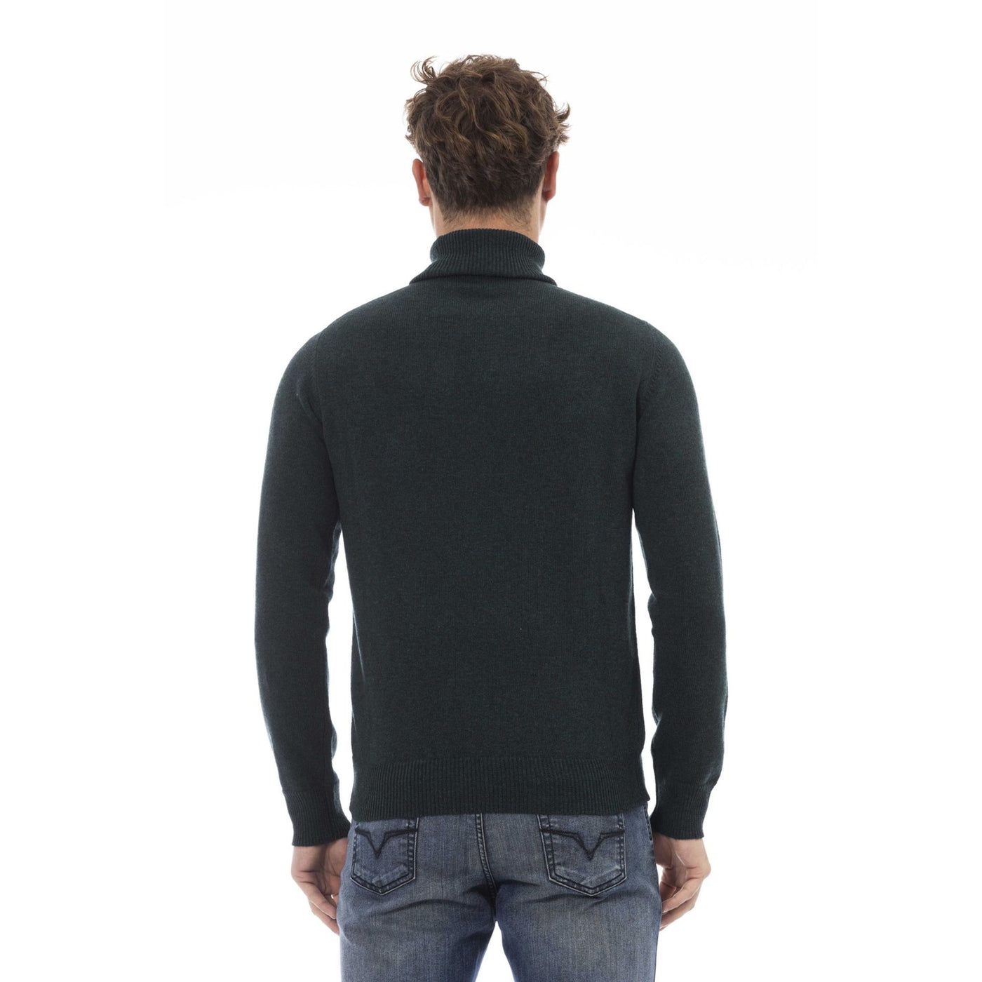 Alpha Studio Herren Rollkragenpullover aus 100% Wolle - Einfarbig