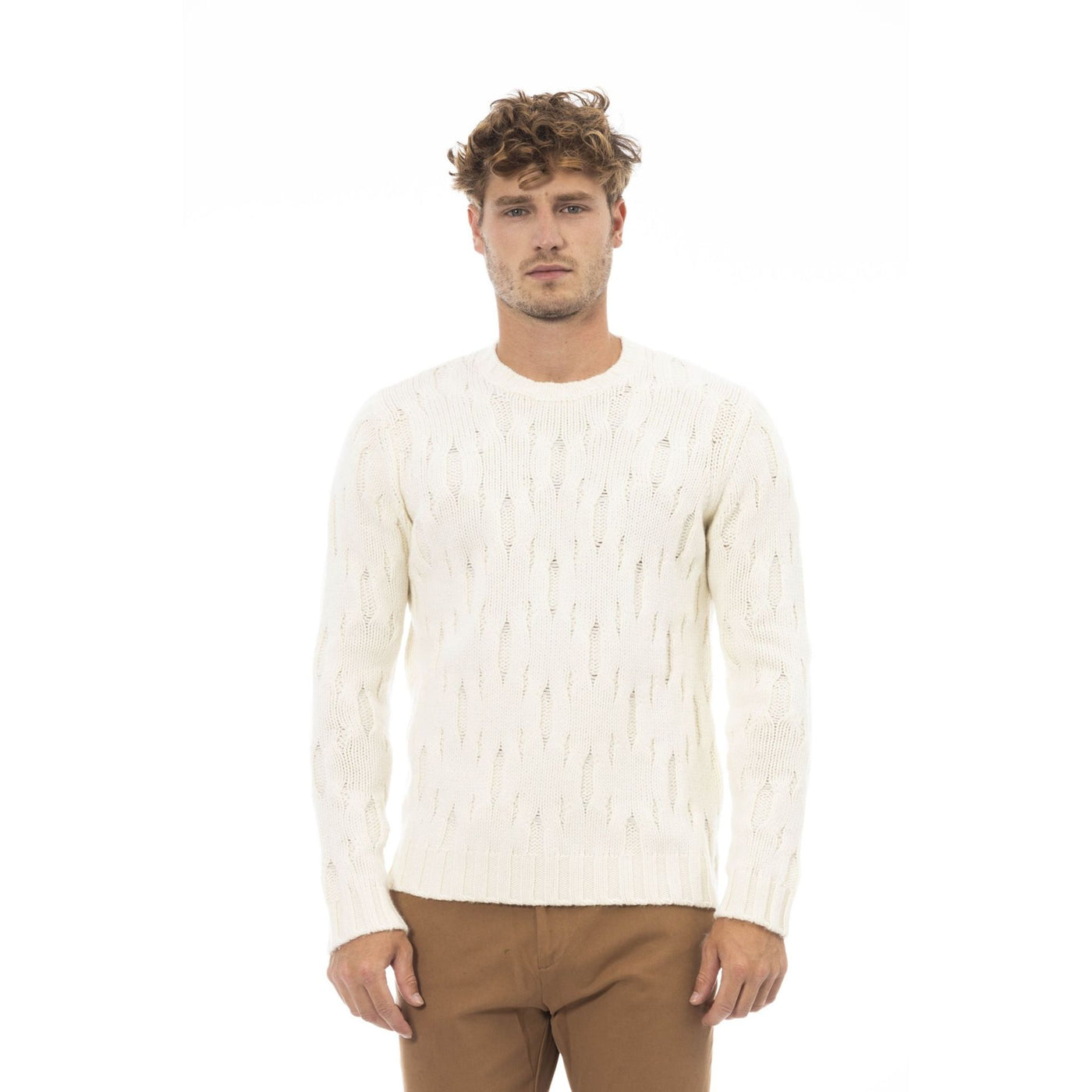 Alpha Studio Herren Pullover aus 100% Wolle in Grau