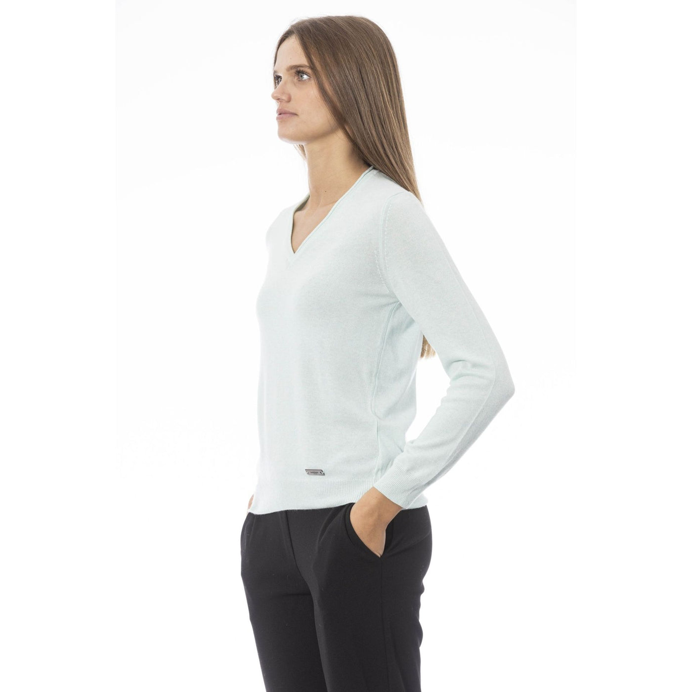 Baldinini V-Ausschnitt Pullover für Damen in Schwarz