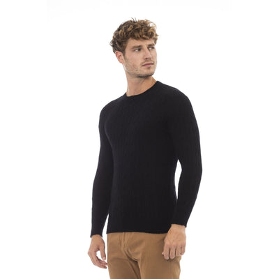 Alpha Studio Herren Pullover in Schwarz – Designer Mode aus Italien