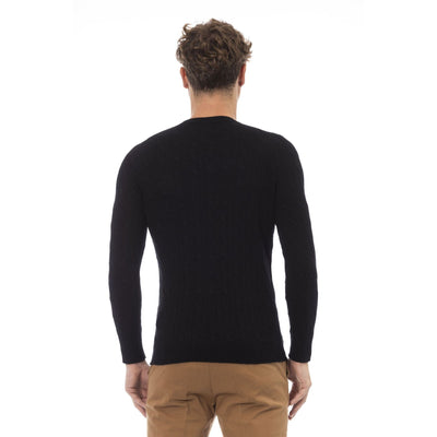 Alpha Studio Herren Pullover in Schwarz – Designer Mode aus Italien