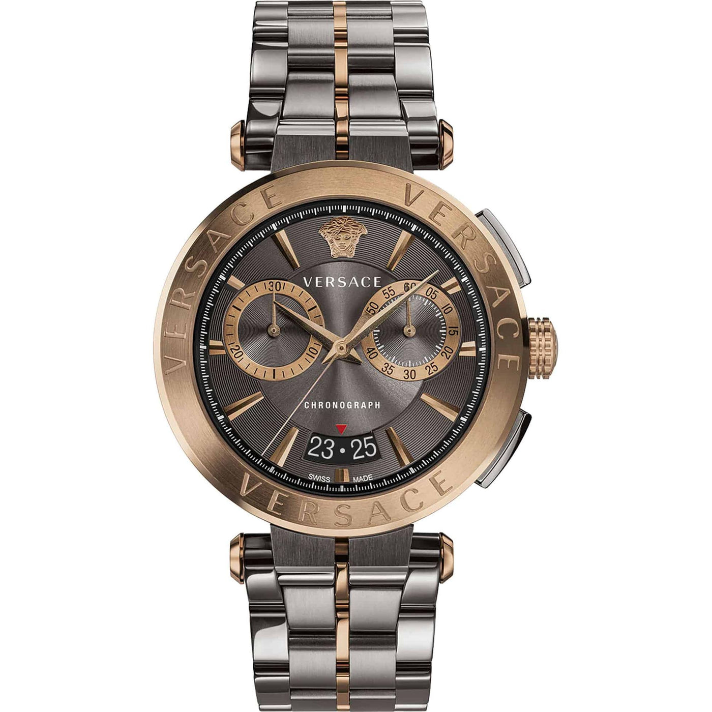 Versace Herren Uhr – Multifunktionale Edelstahl Chronograph