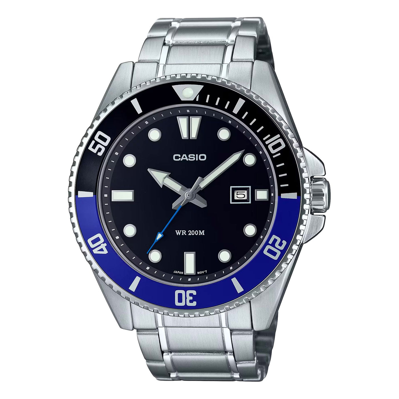 Casio Herren Edelstahl Uhr mit Datumsanzeige